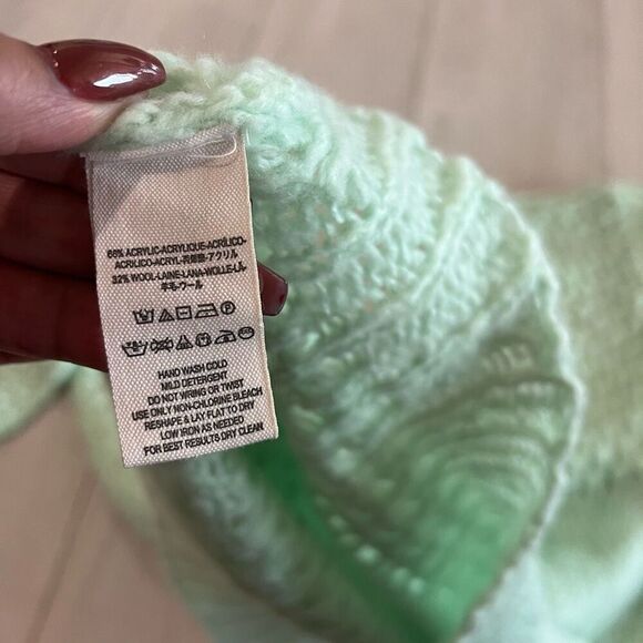 Free People Sweater top open knit size M mint green - Picture 8 of 10